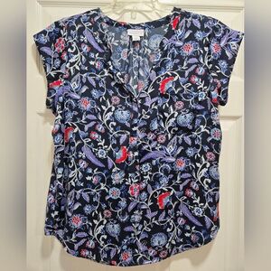 Clothes~Liz Claiborne Short Sleeve, V-neck Top, Blouse, Shirt. EUC! Sz L, Large